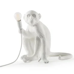 The Monkey Lamp sitting Bordslampa vit