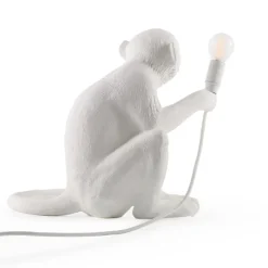 The Monkey Lamp sitting Bordslampa vit