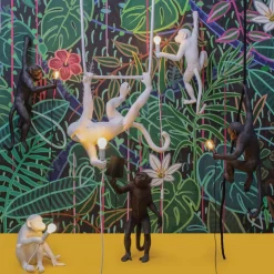 The Monkey Lamp swing Taklampa vit