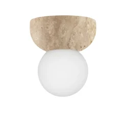 Torrano 13 badrumsbelysning beige travertin/vit IP44