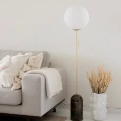 Torrano golvlampa brun/borstad mässing