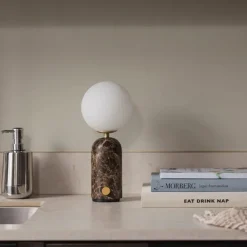 Torrano Portabel bordslampa Brun marmor