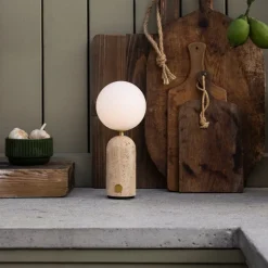 Torrano Portabel bordslampa Torrano Beige travertin