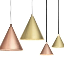 Tratten stor taklampa rå mässing