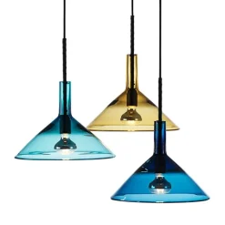 Tratten taklampa guld