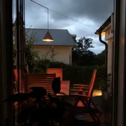 Tratt IP44 taklampa mässing