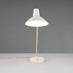 Traveller bordslampa varm grå/mässing