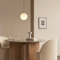 TR Bulb taklampa polerat stål/matt vit