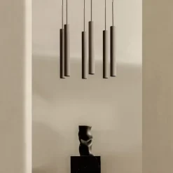Tubulaire Chandelier 6 taklampa bronzed brass
