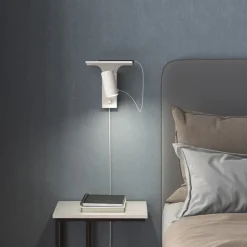 Tyson vägglampa USB-C höger sladd ner vitstruktur