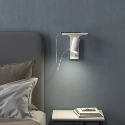 Tyson vägglampa USB-C vänster fast inst vitstruktur