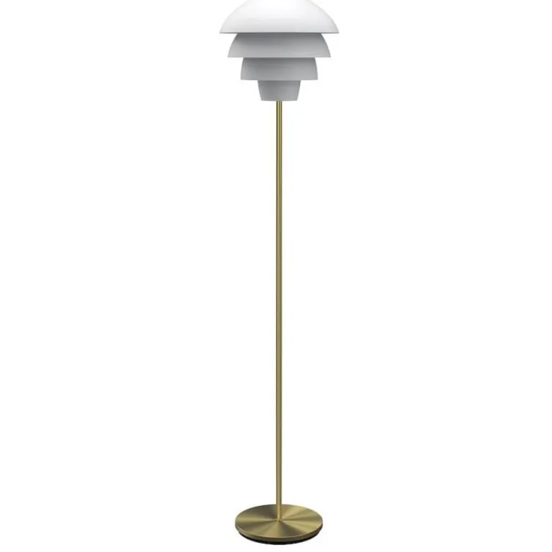 Valencia golvlampa mattvit/mässing