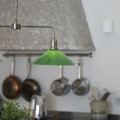 Vela 2L taklampa antik mässing/grön