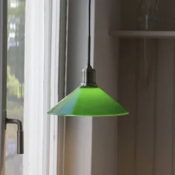 Vela taklampa antik mässing/grön