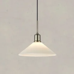 Vela taklampa antik mässing/opalvit