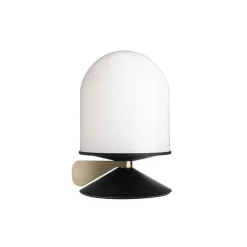 Vinge bordslampa svart strukturlack/opalglas