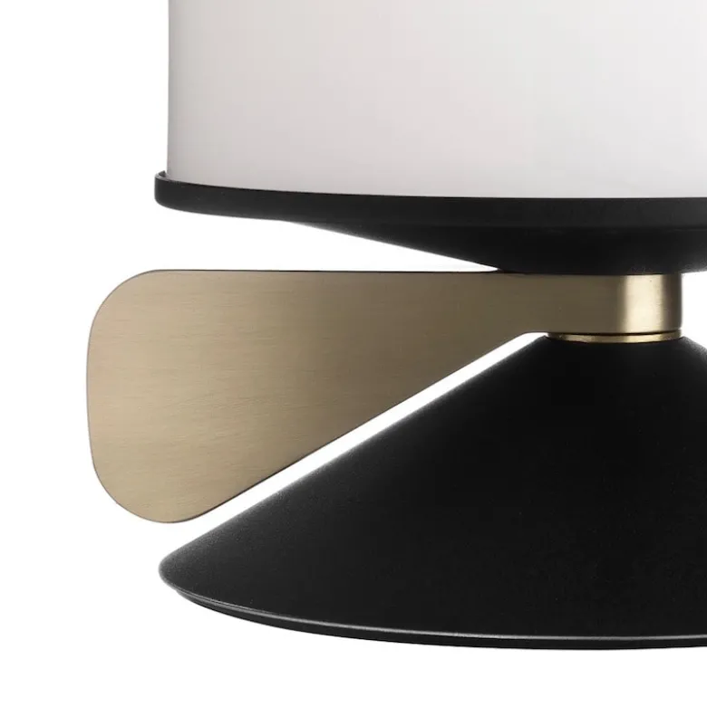 Vinge bordslampa svart strukturlack/opalglas