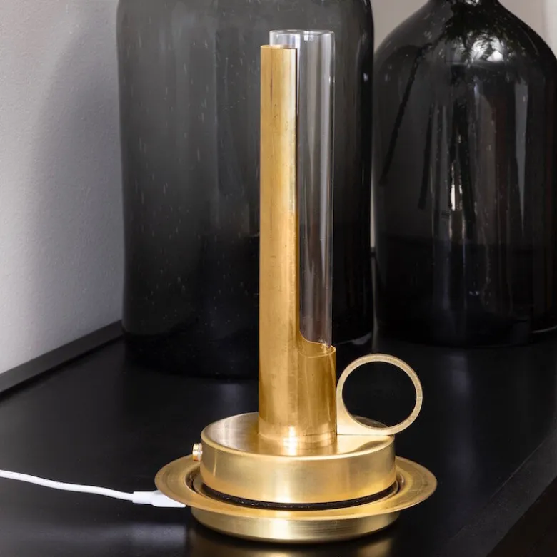Visir portabel bordslampa rå koppar