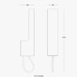 Visir vägglampa fast installation rå mässing