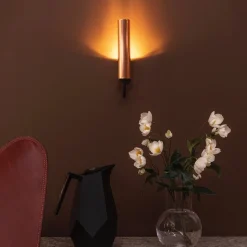 Visir vägglampa fast installation rå koppar