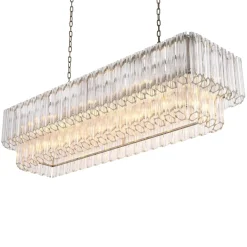 Vittoria Chandelier rectangular taklampa klart glas/nickel