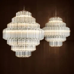 Vittoria Chandelier S taklampa klart glas/nickel