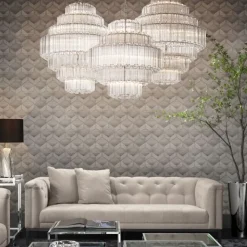 Vittoria Chandelier S taklampa klart glas/nickel