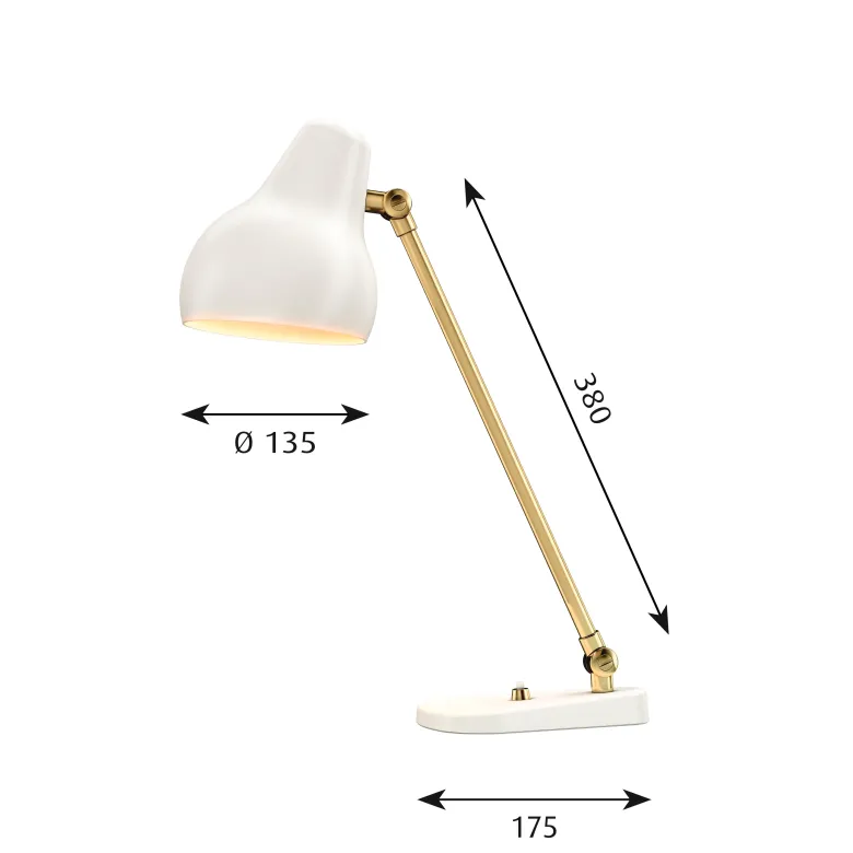 VL38 Bordslampa white/brass