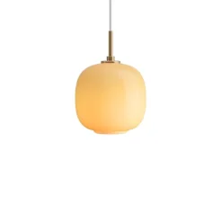 VL 45 Radiohus Ø175 taklampa Brass/Glossy Amber