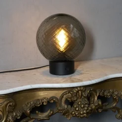 Waldorf bordslampa Ø250 rökfärgat glas fasetterad