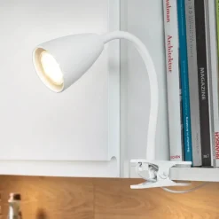 Wanda klämlampa mattvit