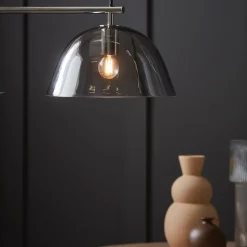 Wendo taklampa Ø70 nickel/rökfärgat glas