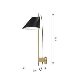 YUH Vägglampa black/brass